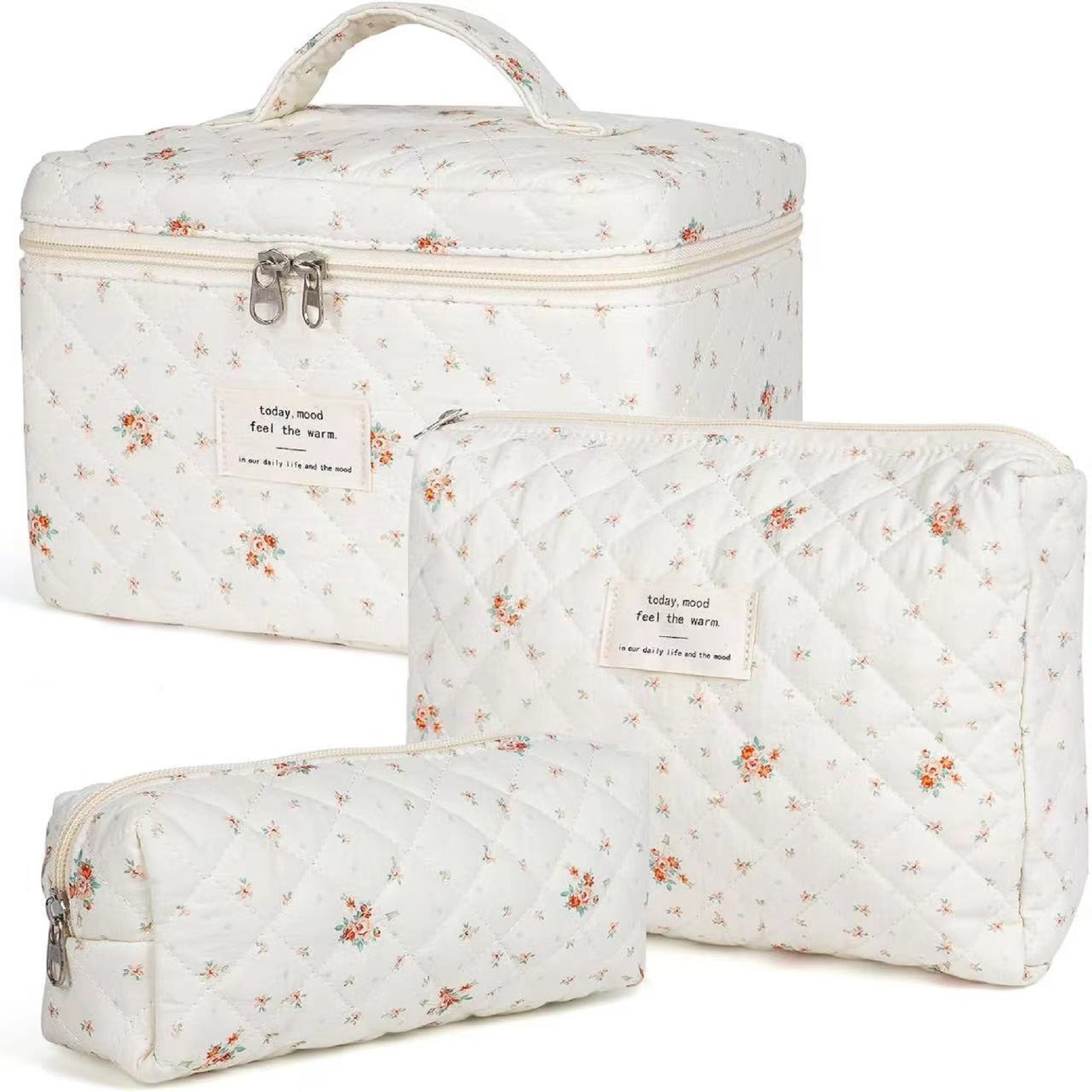 3 Pack Cotton Makeup Bag Set 9