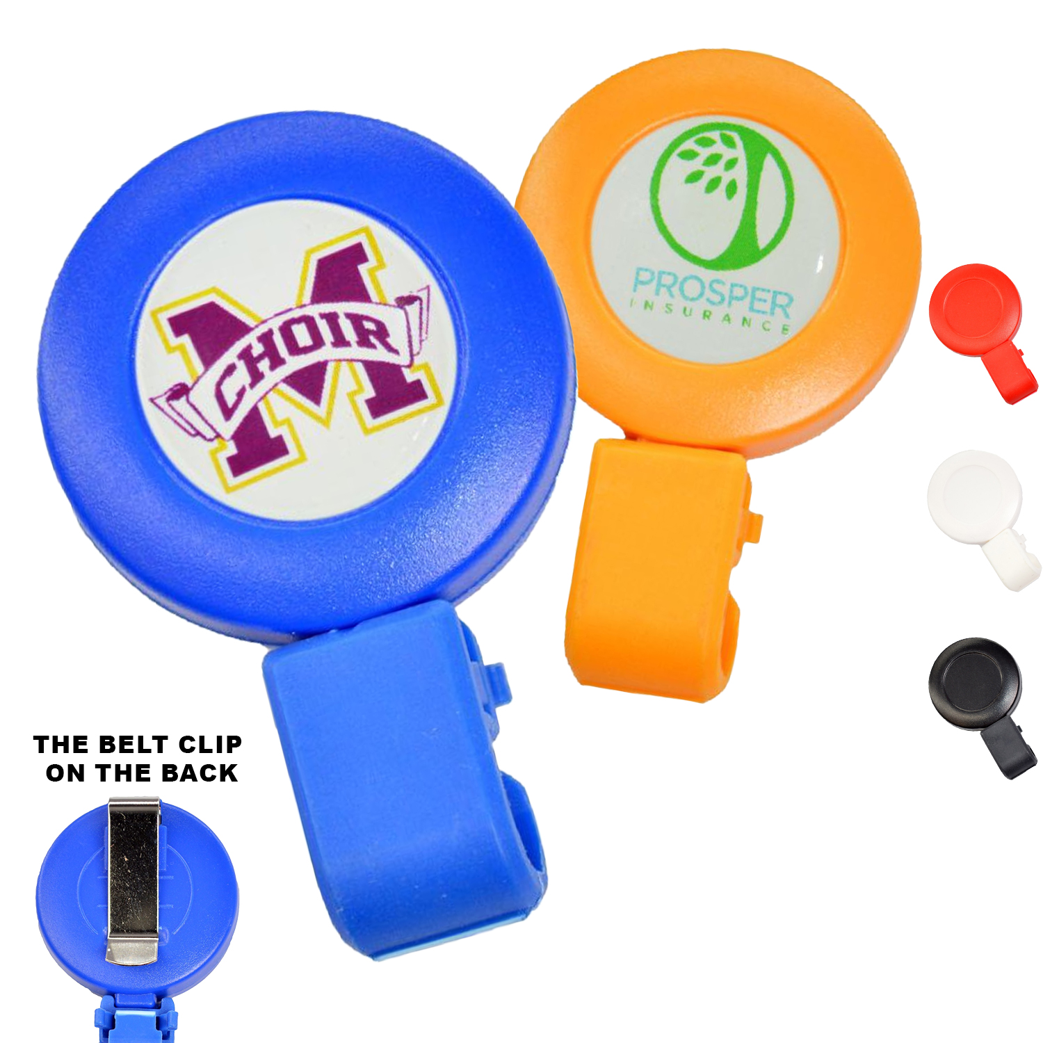 Frosted Round Badge Reel w/ Plastic Clip 2