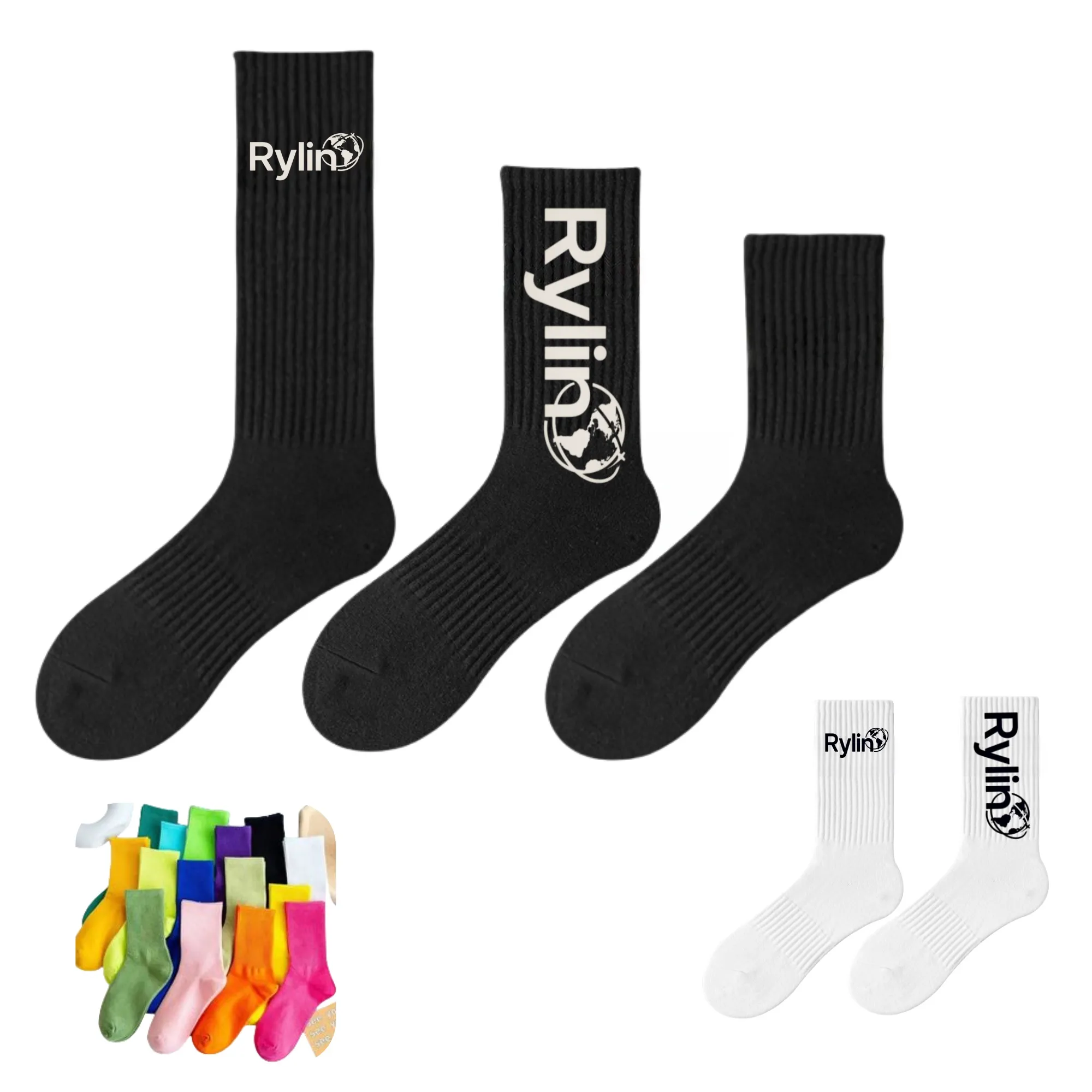 Customized Combed Cotton Solid Color Breathable Sports Socks