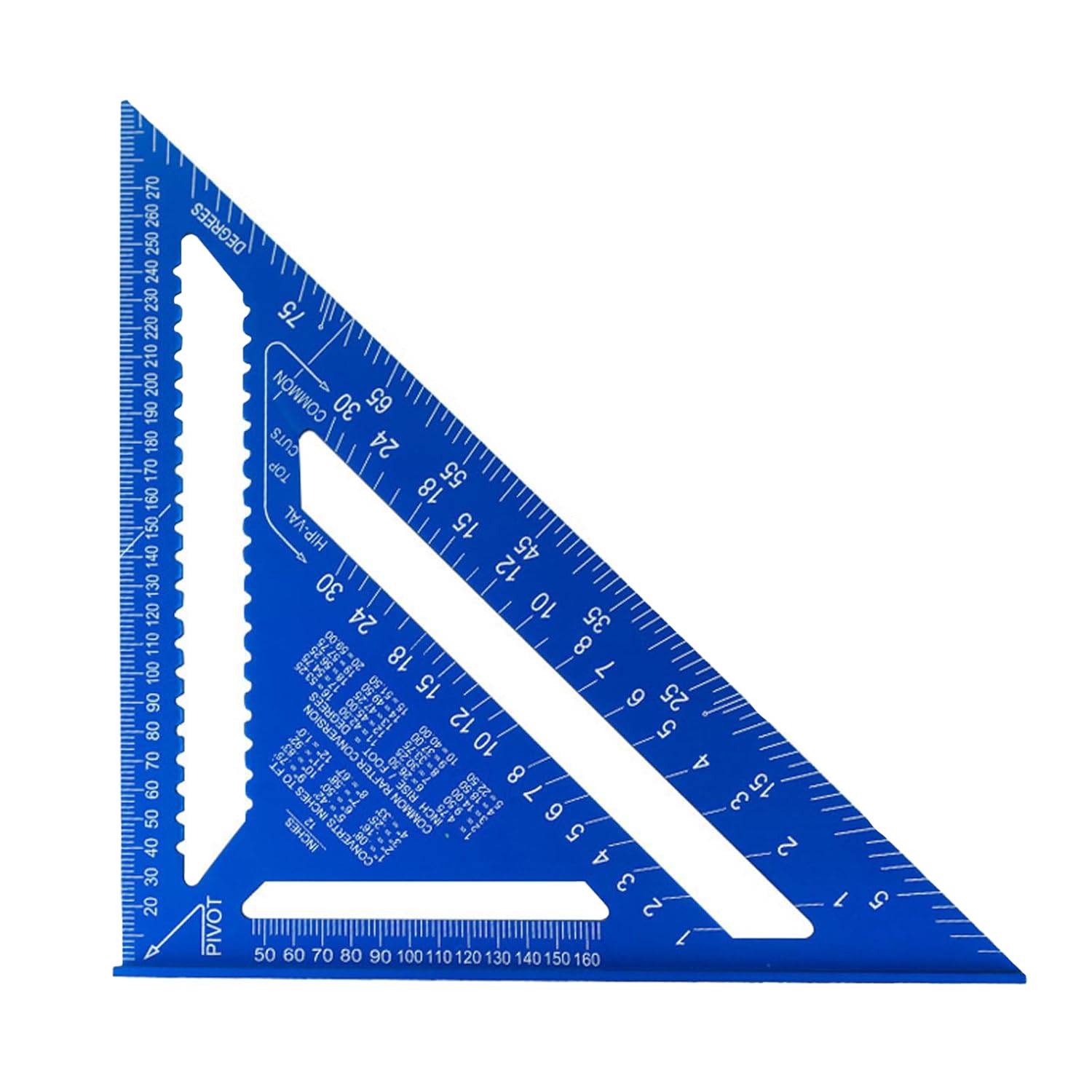 7 Inch Aluminum Triangle Ruler-Metric & Imperial Scale 8