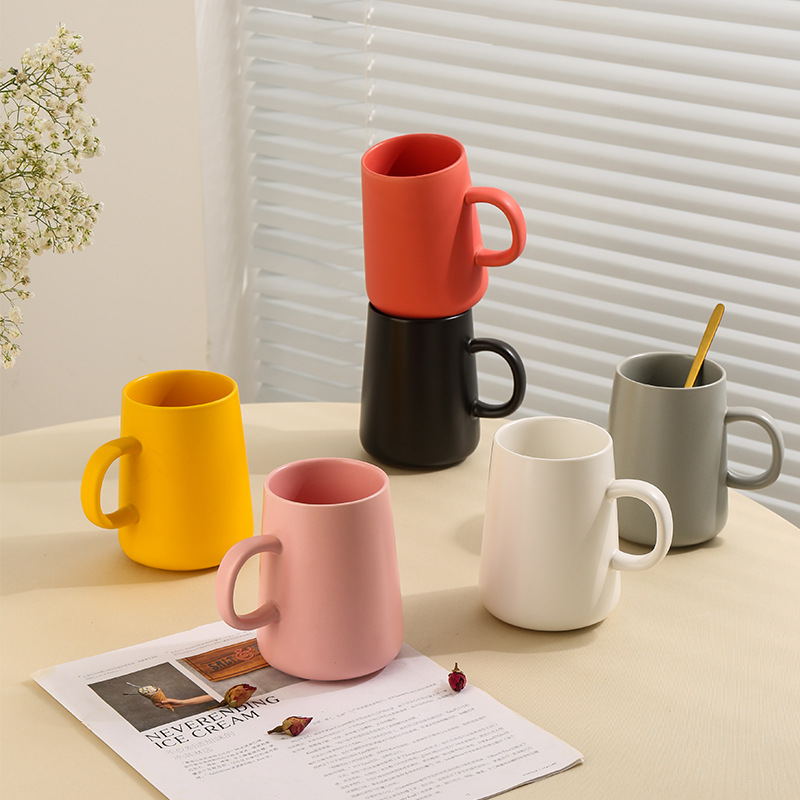 Narrow Mouth Wide Belly Matte Ceramic Coffee Mug 3