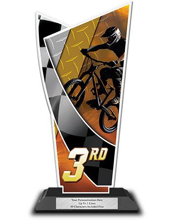 Acrylic Trophy: 6" BMX Designer Shape 1