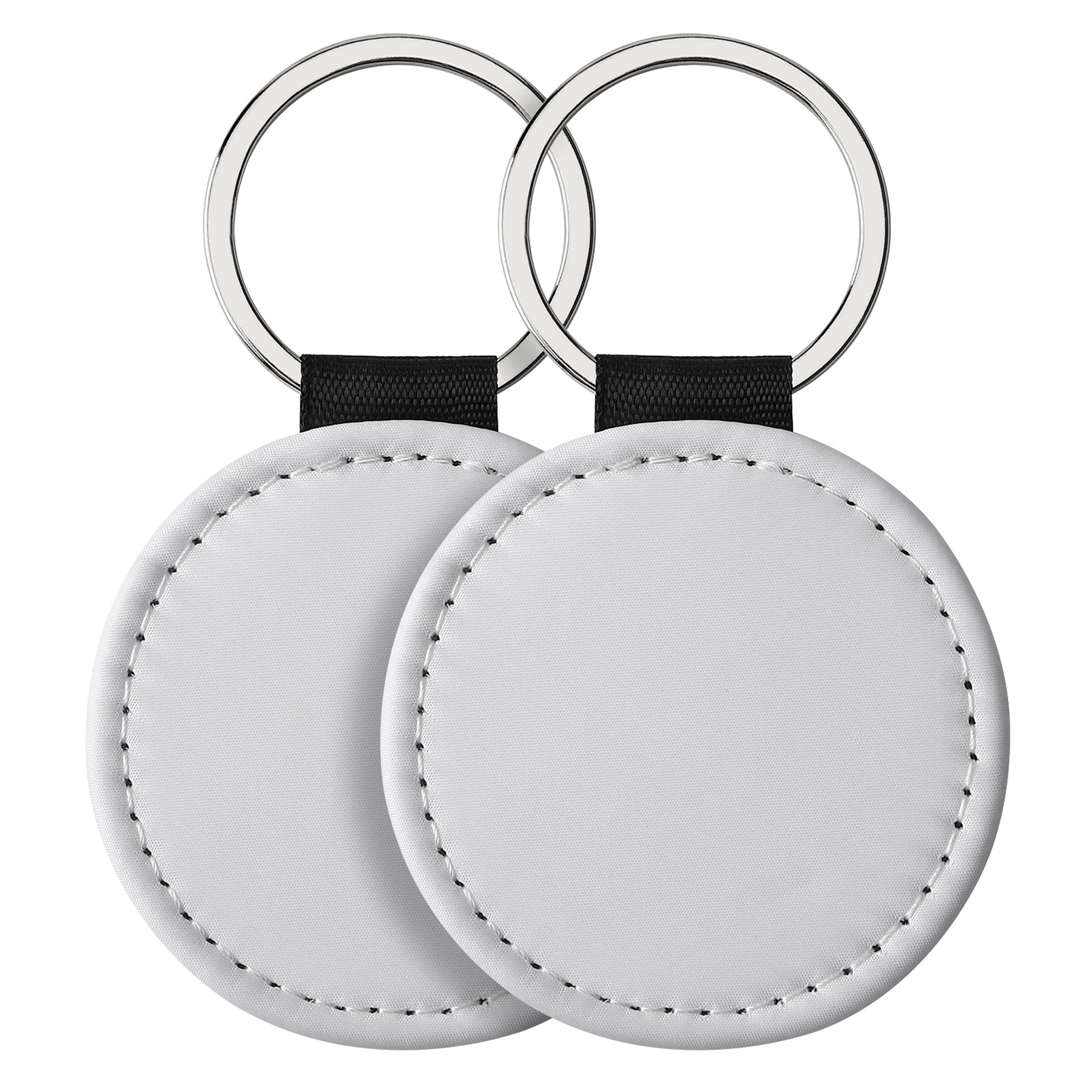 Round PU Key Chain with Metal Ring 4