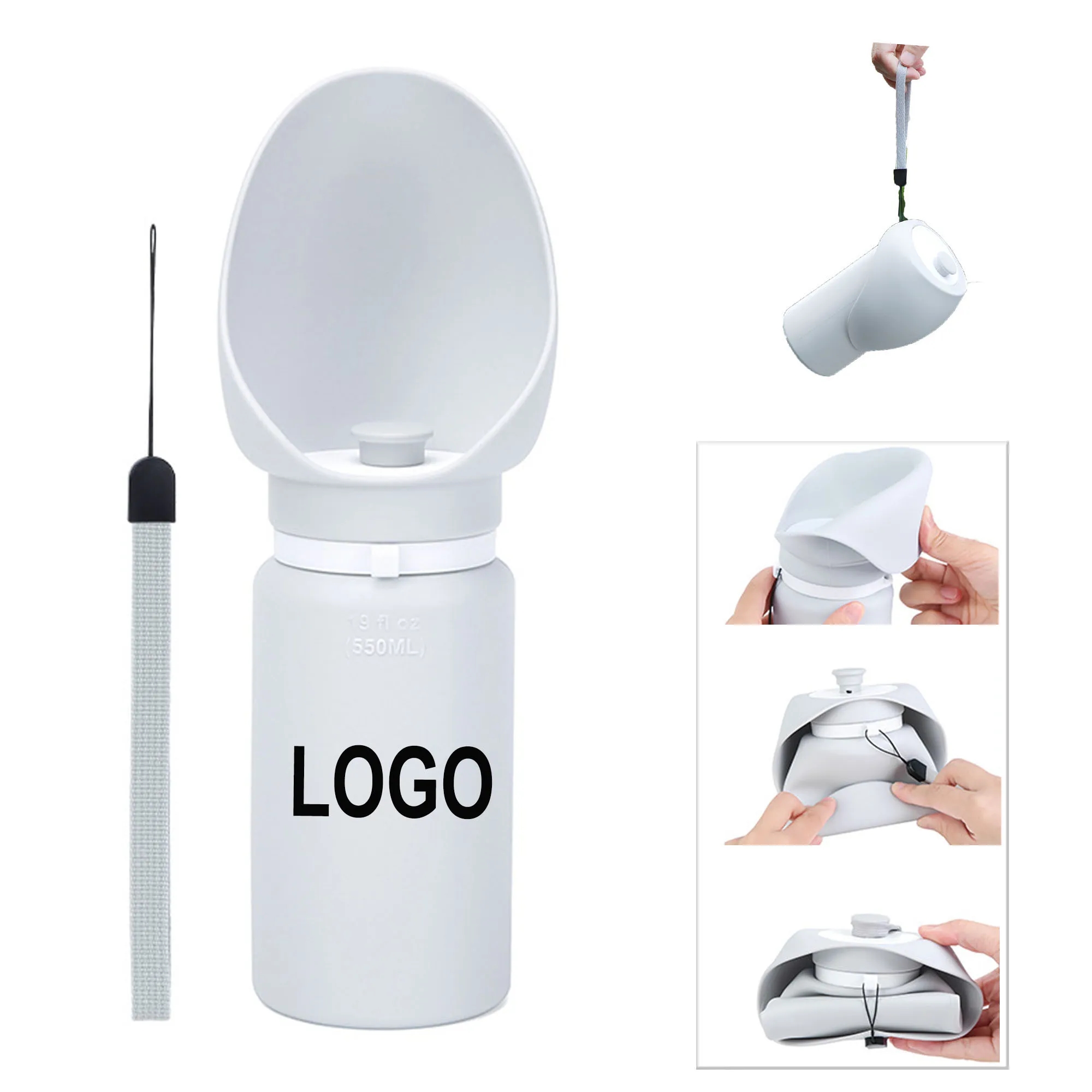 550ml Soft Silicone Collapsible Pet Travel Water Bottle 3