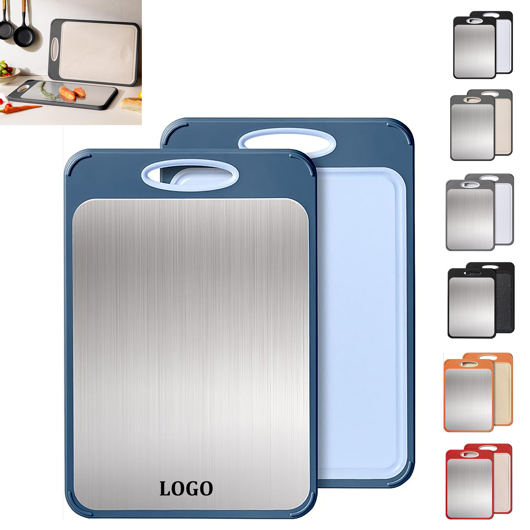 Double Sided Stainless Steel Cutting Board 5