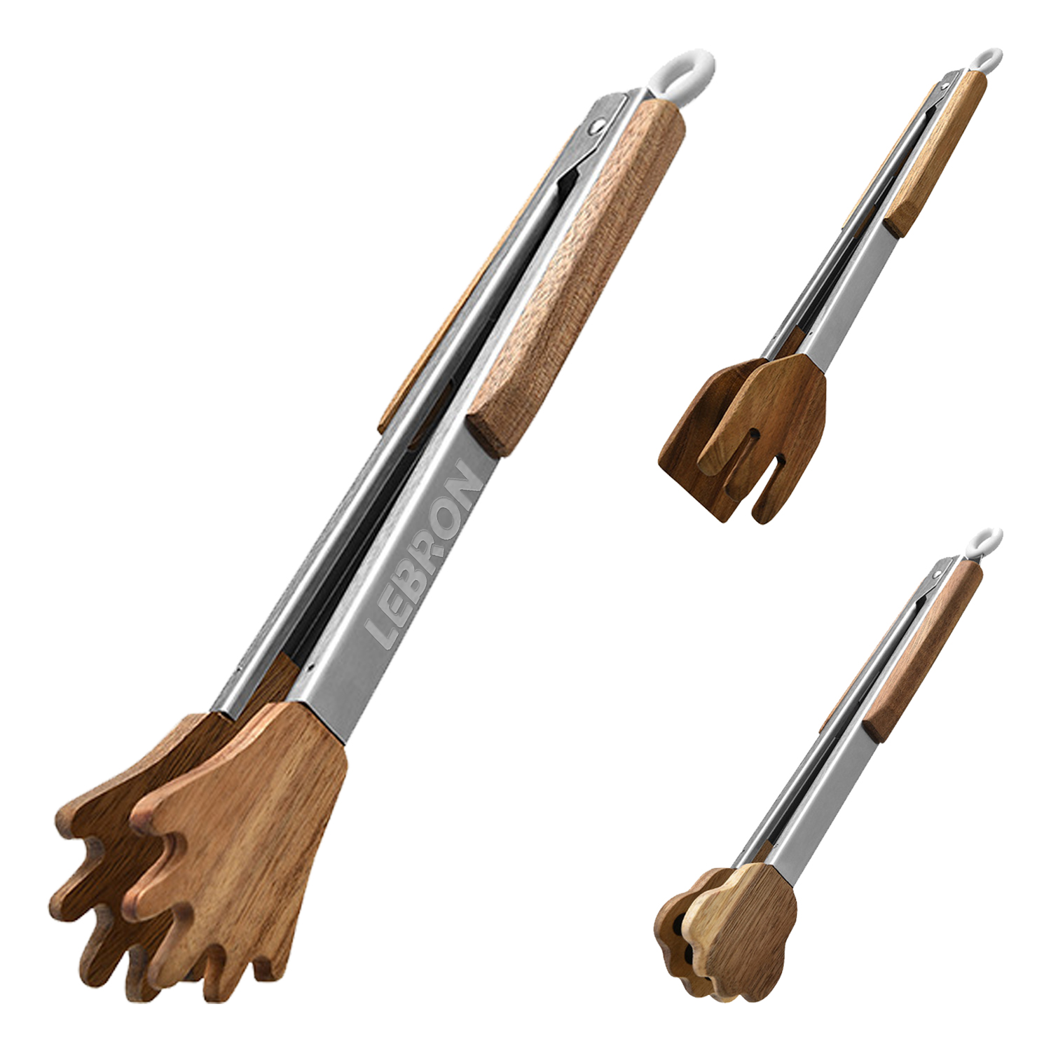Acacia Wood Kitchen Food Tongs 6