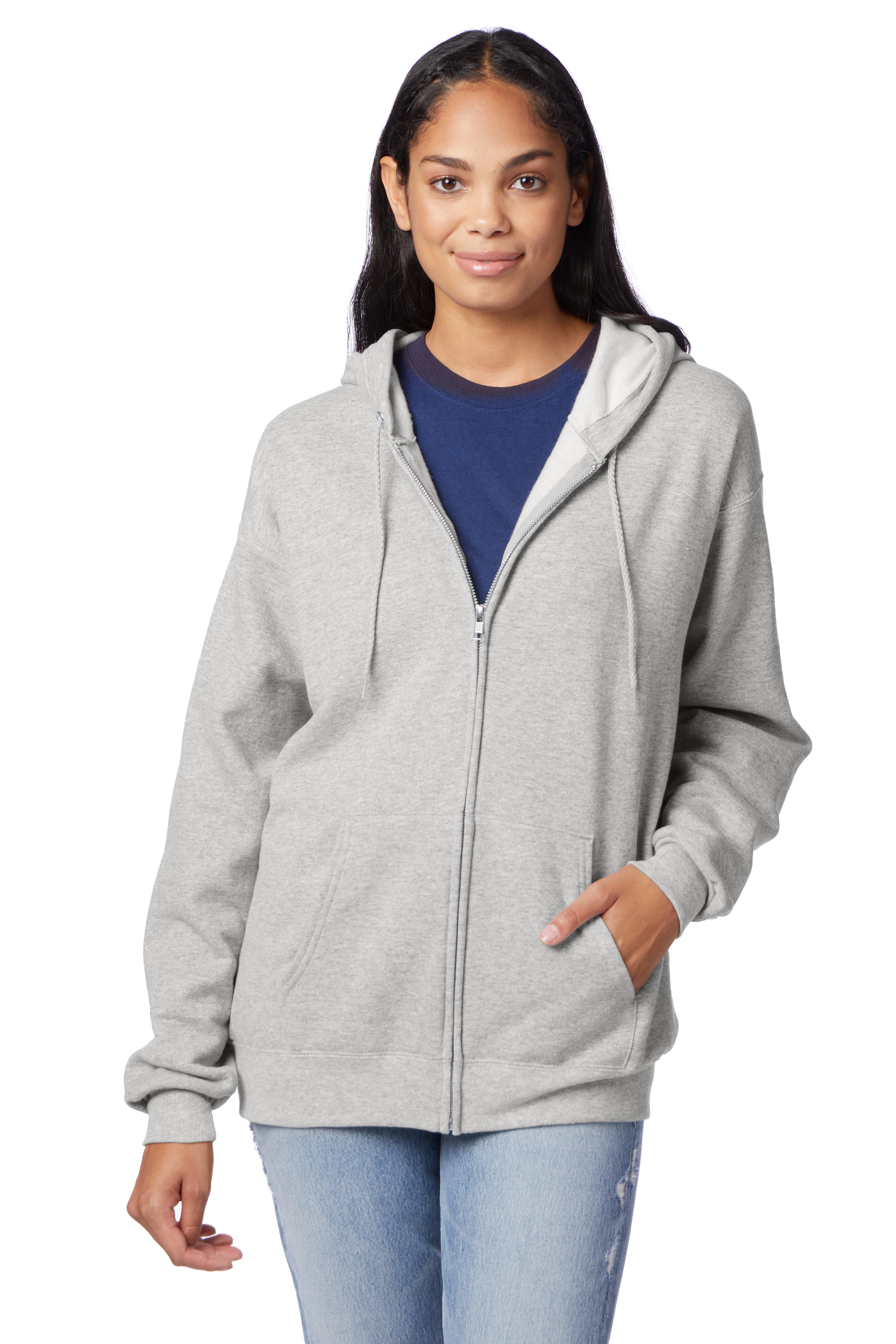 Hanes EcoSmart Full-Zip Fleece Hoodie, custom hoodie or sweatshirt with logo imprint 5