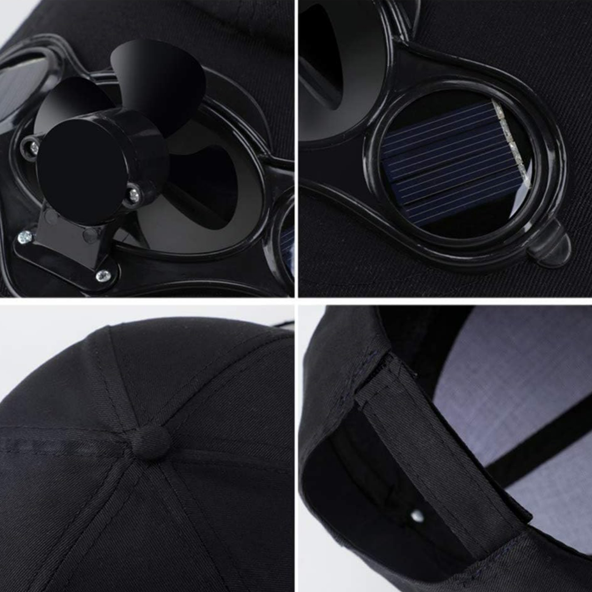 Solar Powered Fan Cap with Sun Protection 4