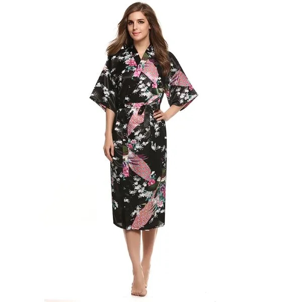 Women's Satin Kimono Robe 2