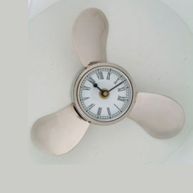7.5" Chrome Plated Brass Propeller w/Clock 1