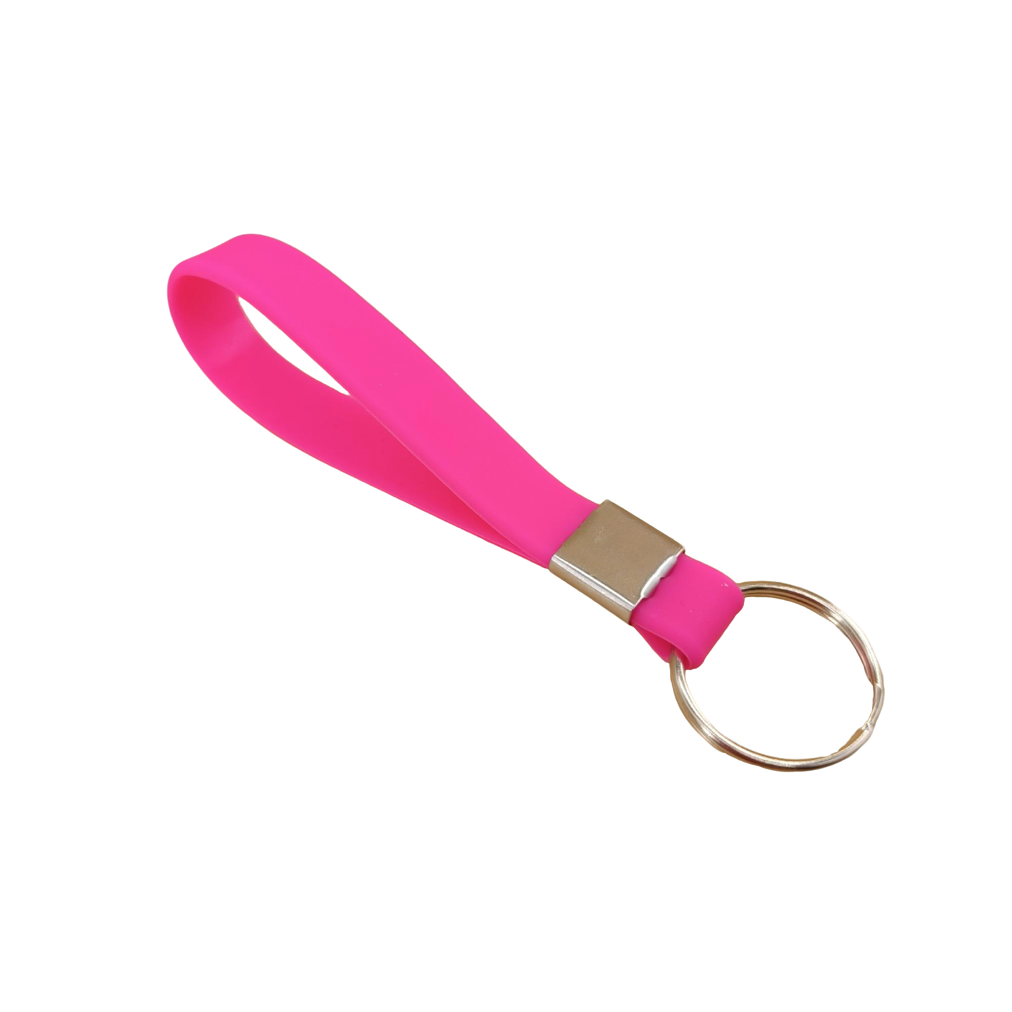 Silicone Wristband Keyring Loop Design Metal Crimp 10