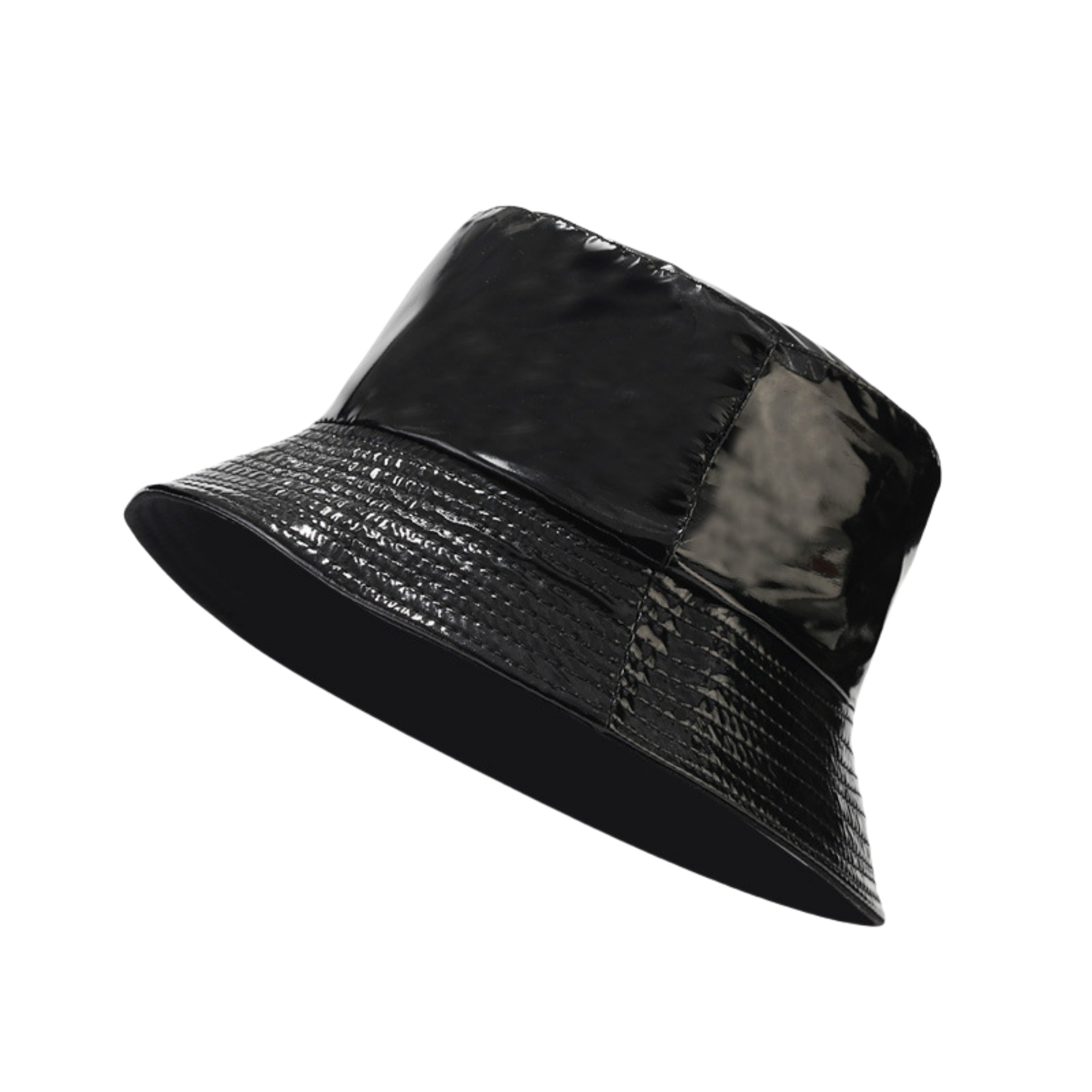 Metallic Bucket PU Hat Trendy WomensReversibleBeach Cap 5
