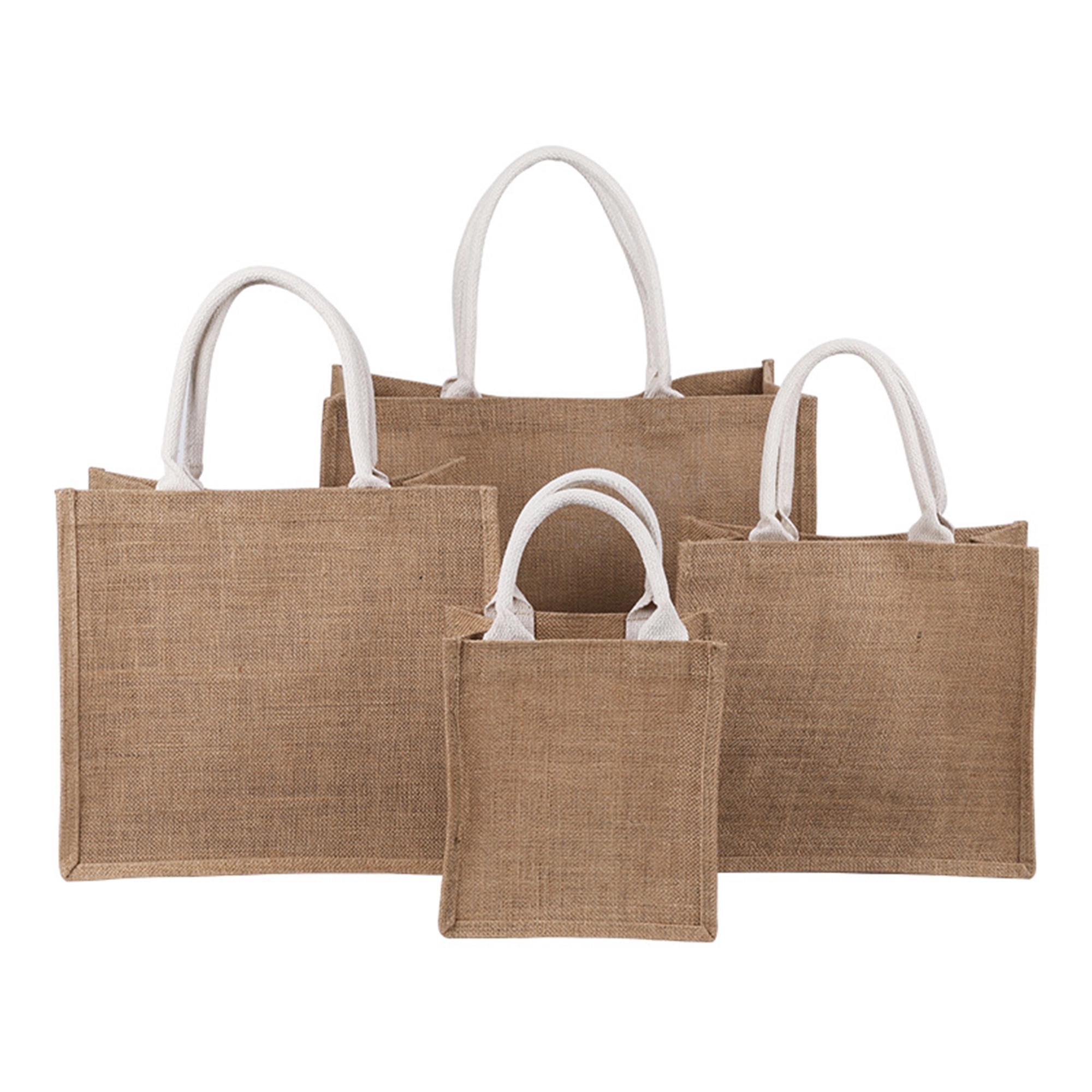 Blank Small Jute Reusable Grocery Bag MOQ50pcs 4