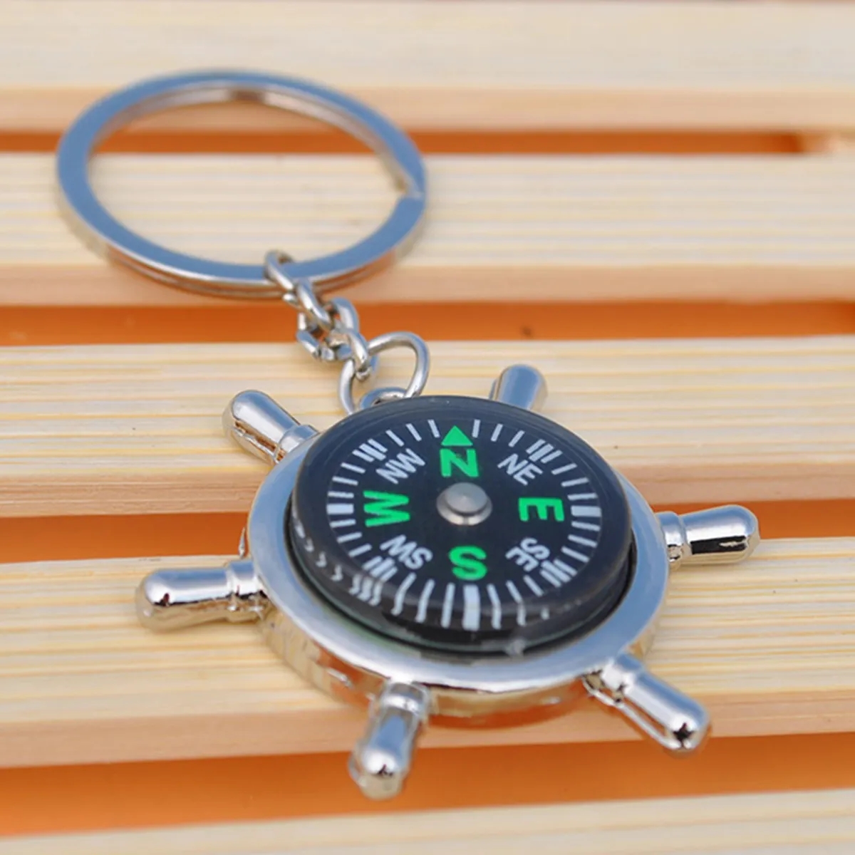 Key Ring Metal Compas Men'S Car Keychain Backpack 4