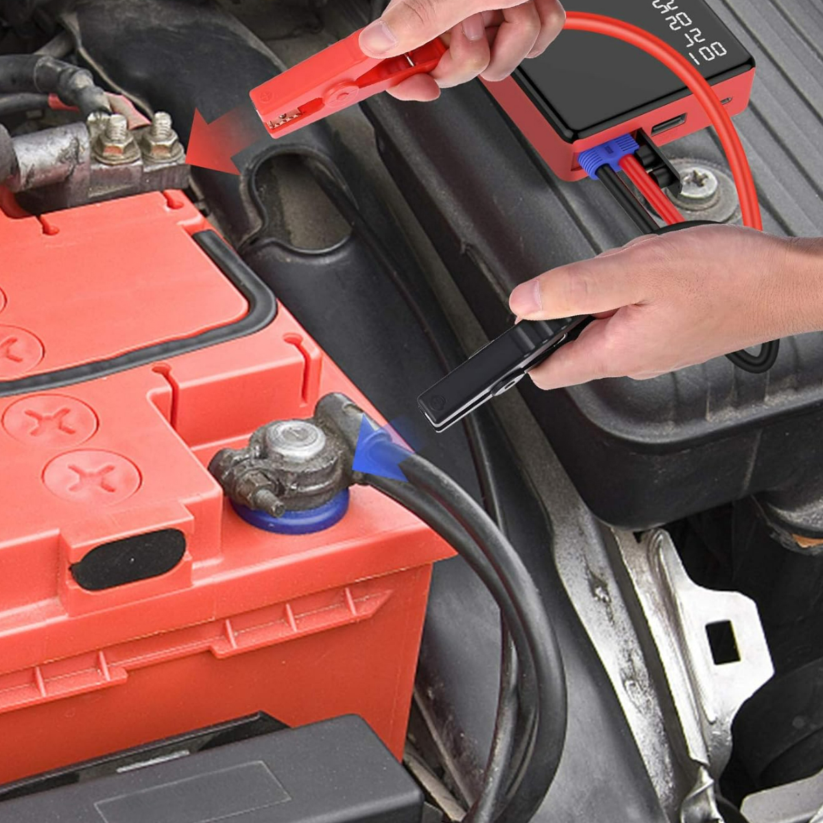 Portable Car Jump Starter W/ Digital Display Power Bank 4