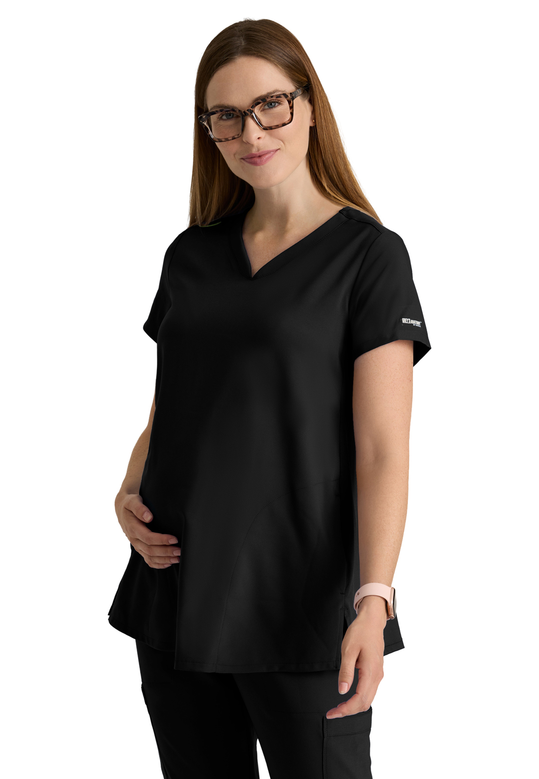 Grey's Anatomy Evolve Stretch - Women's Two-Pocket Promise Maternity Scrub Top