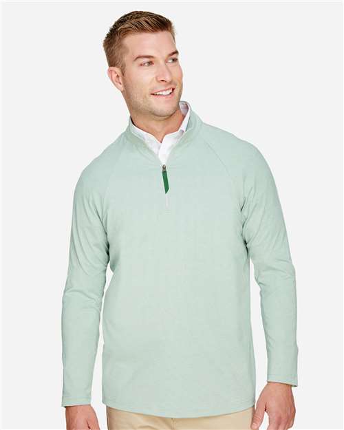 Men's CrownLux Performance® Clubhouse Micro-Stripe Quarter-Zip Pullover - DG480 31