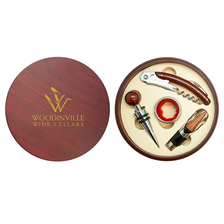 Montalcino - Round 5-Piece Wine Tool Set, custom bottle opener with logo imprint 1