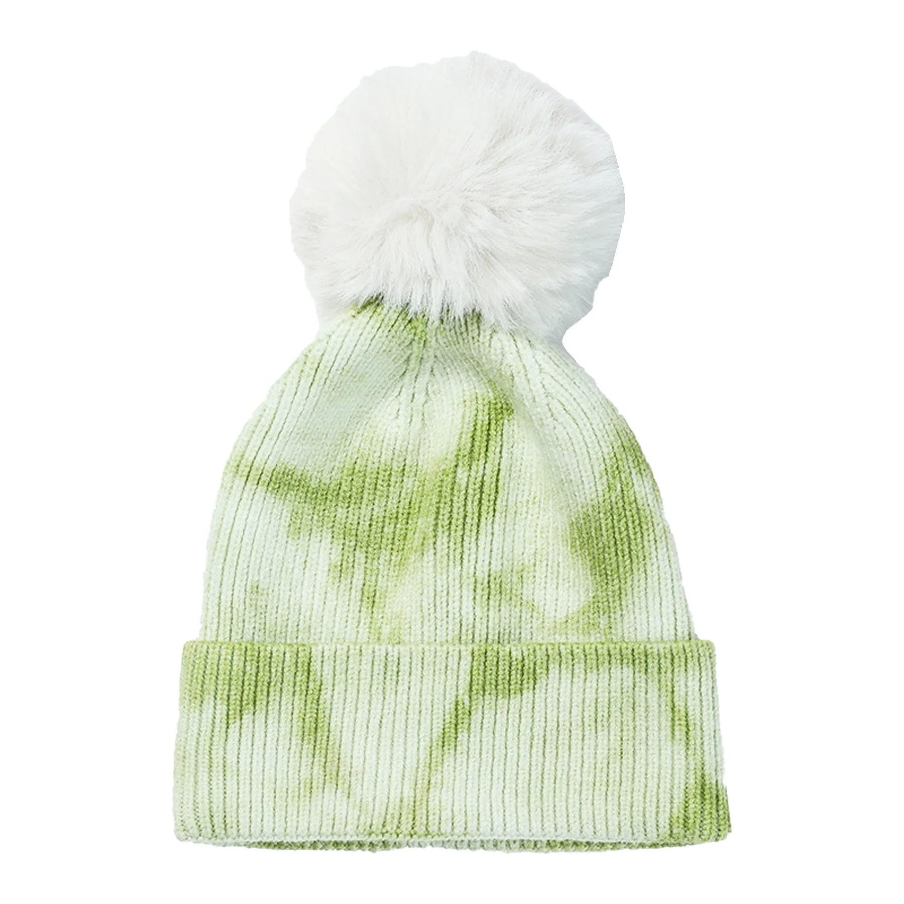 Tie-Dye Beanie with Fluffy Pom 1