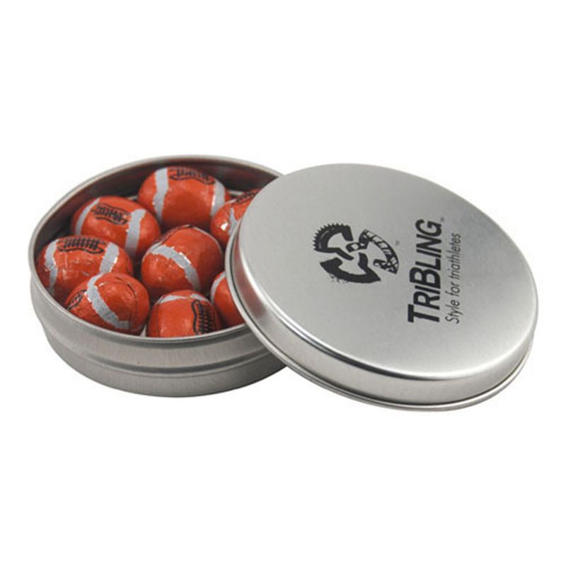 Round Tin with Chocolate Footballs 2