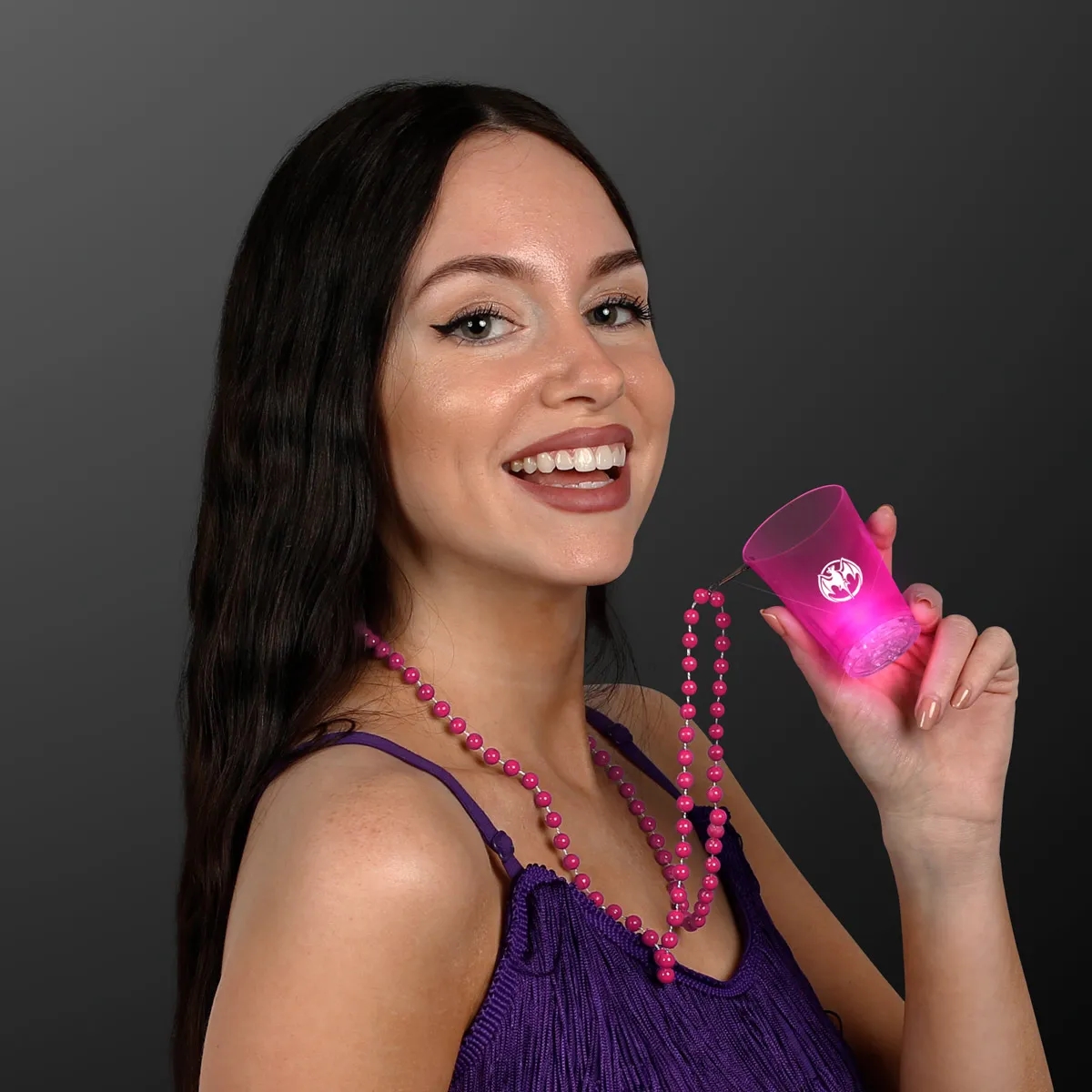 1.5 oz. Light Up Shot Glass on Party Bead Necklaces 15