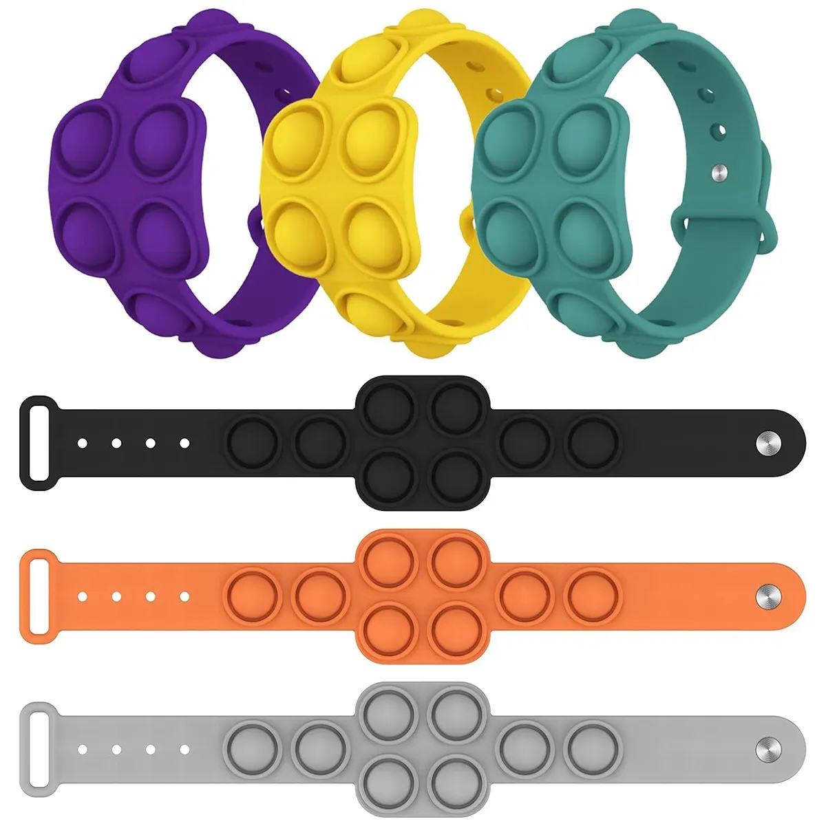 Stress Relief Wristband Finger Press Silicone Bracelets Toy 5