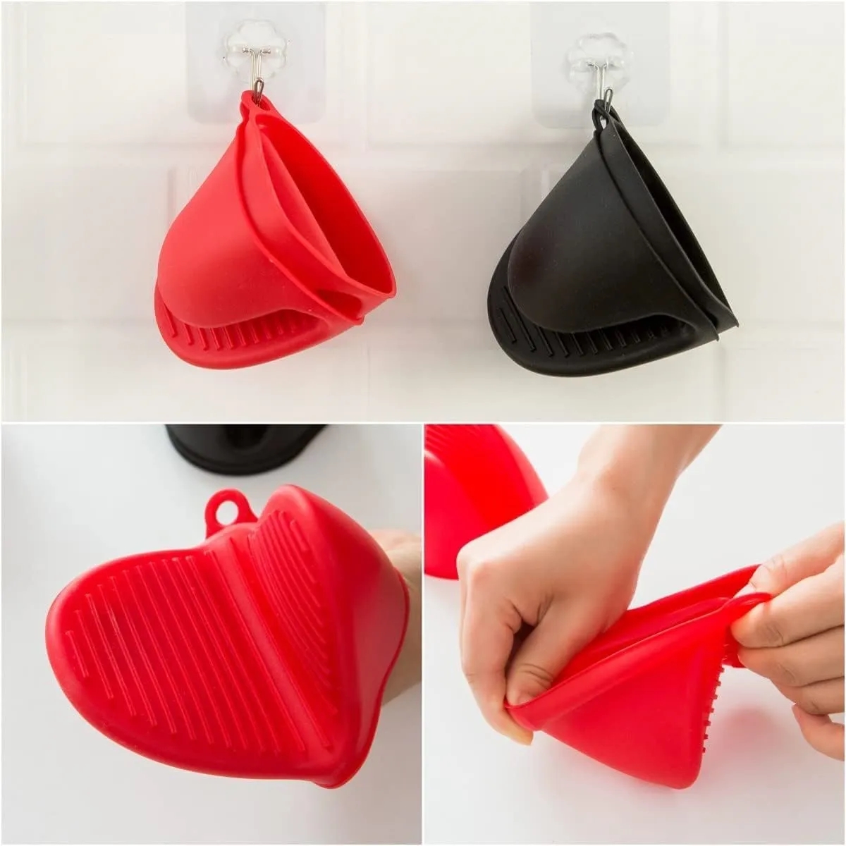 Silicone Heat Resistant Hand Clip Mitt Gloves 7
