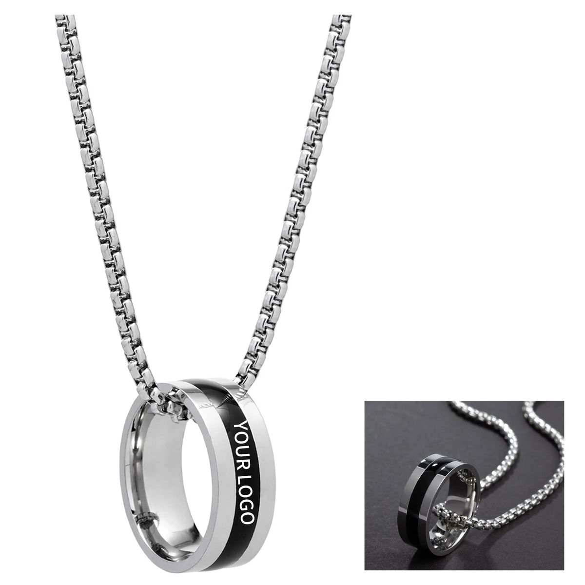Simple Metal Necklace with Circular Pendant 2