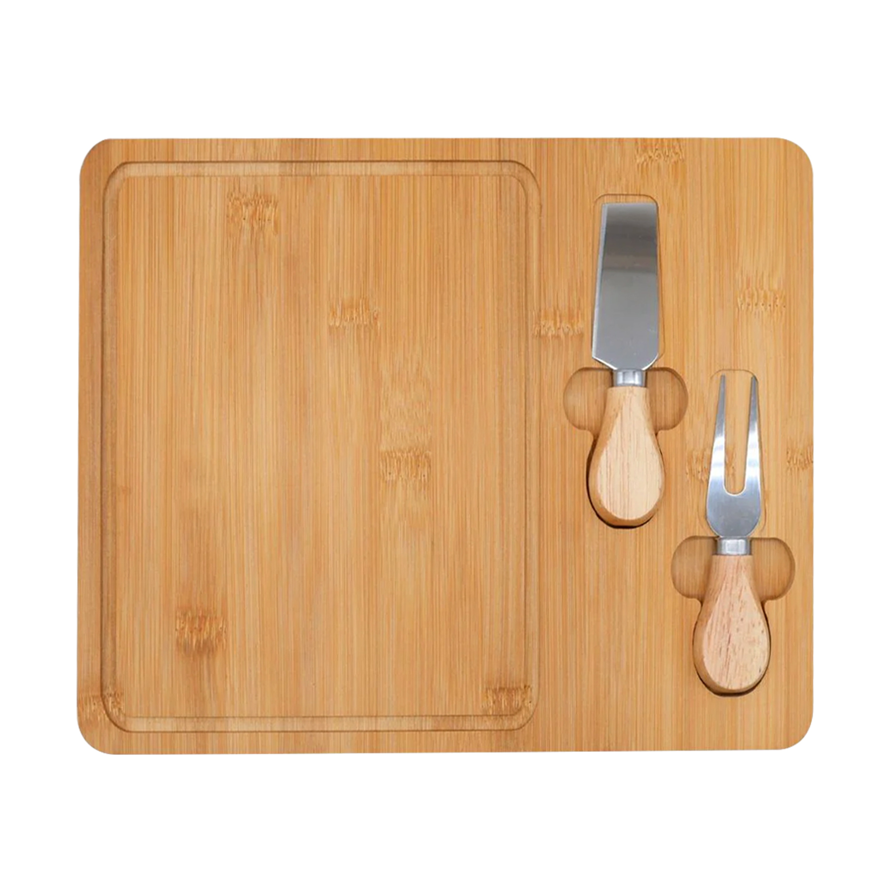 3-Piece Cheese Cutting Board With Knife And Fork 12