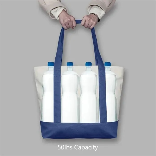 Cotton Canvas Tote Bag with Top Zip Closure, custom tote bag with logo imprint 8