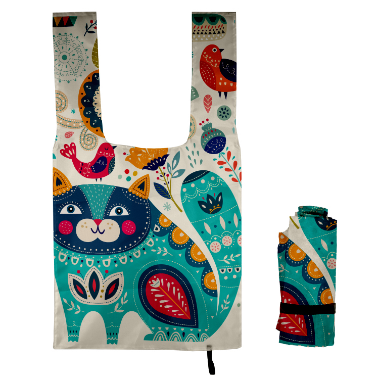 Roll-Up Grocery Tote w/Elastic Closure Strap 2