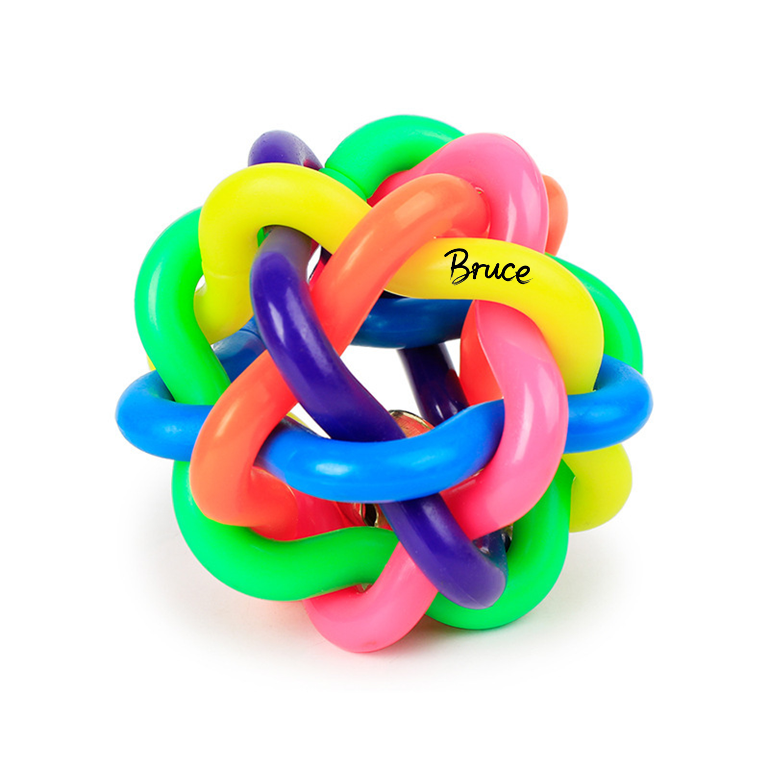 Colorful Soft Rubber Bell Chew Ball Toy 2