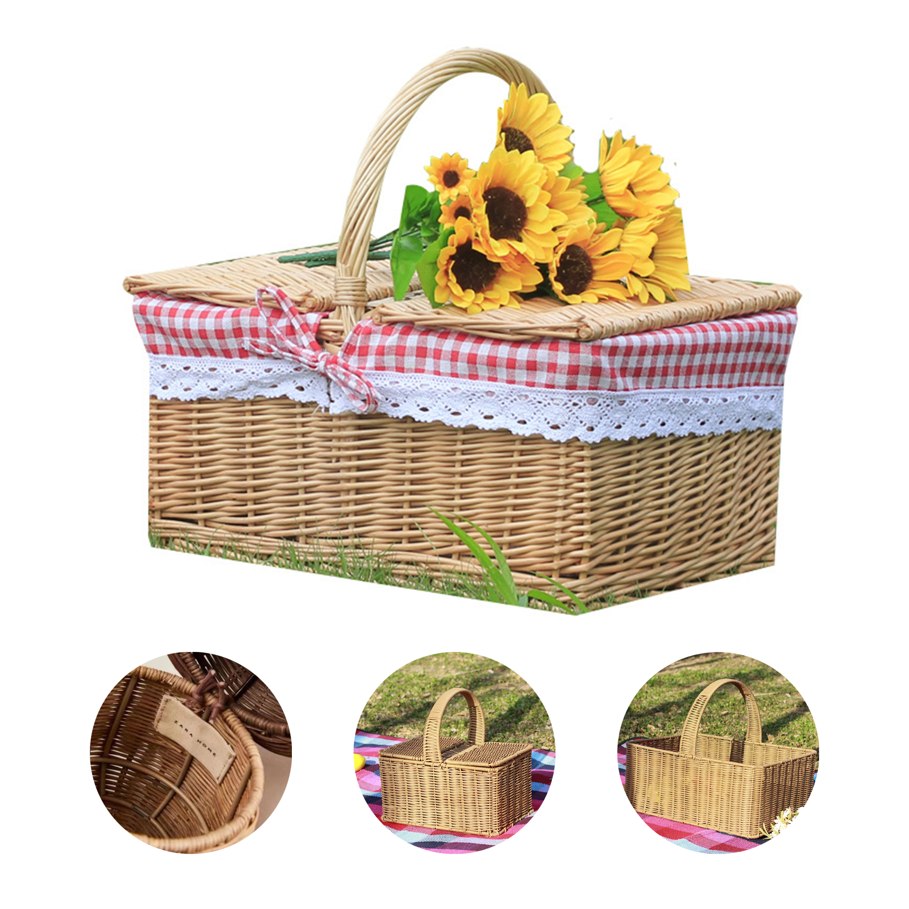 Ratten Picnic Basket With Handle 2
