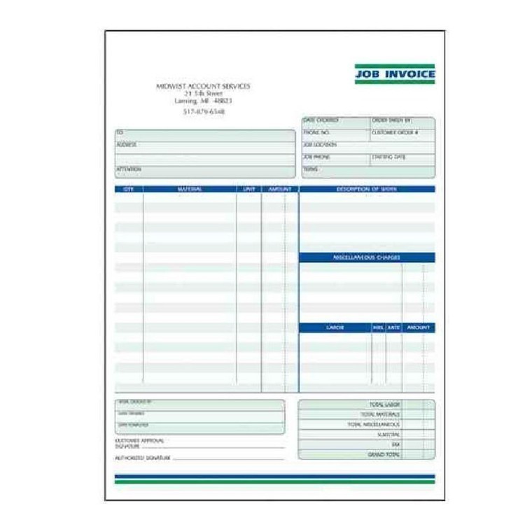 5 1/2" x 8 1/2" Two sides, three sheet, Custom Printed NCR Forms 1