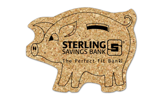 Piggy Bank Cork Coaster 6PG 4