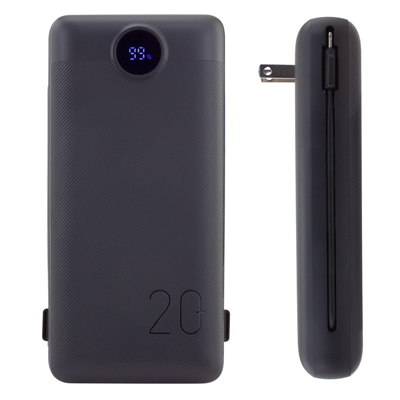 Charge All 20K Power Bank with Integrated Charging Cables and AC Plug 19