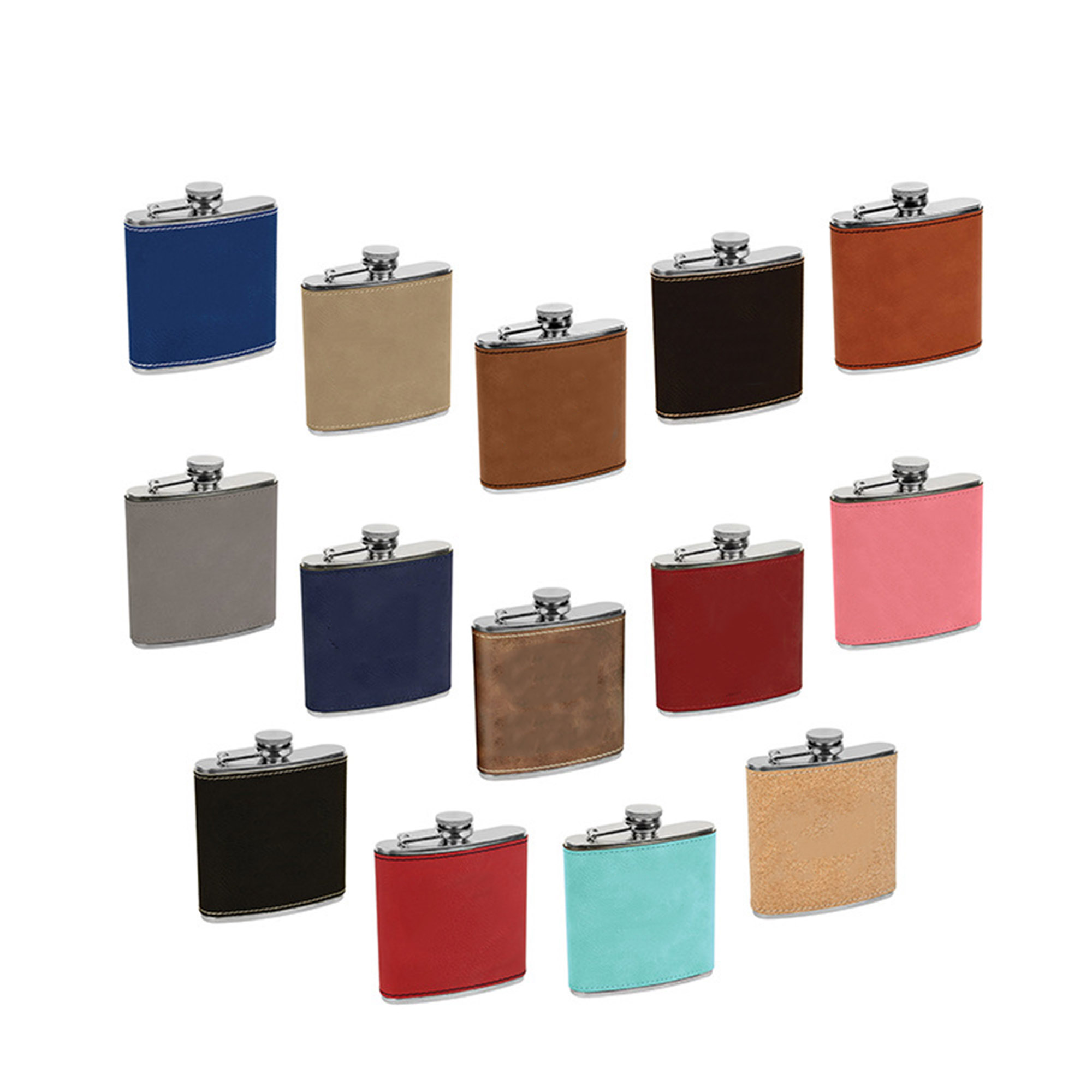 8 oz. Leatherette Stainless Steel Flasks 17