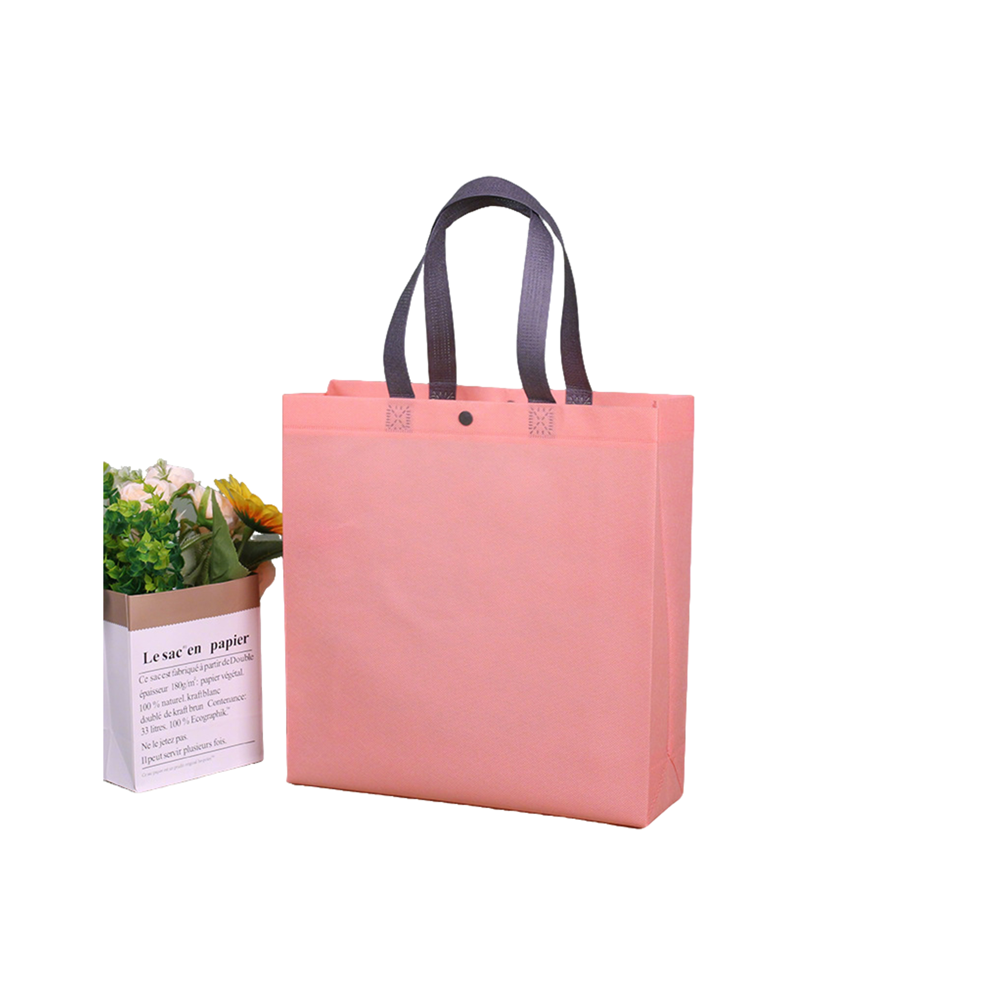 Nonwoven Fabric Tote With Concealed Closure 9 x 4 x 9.8" 21