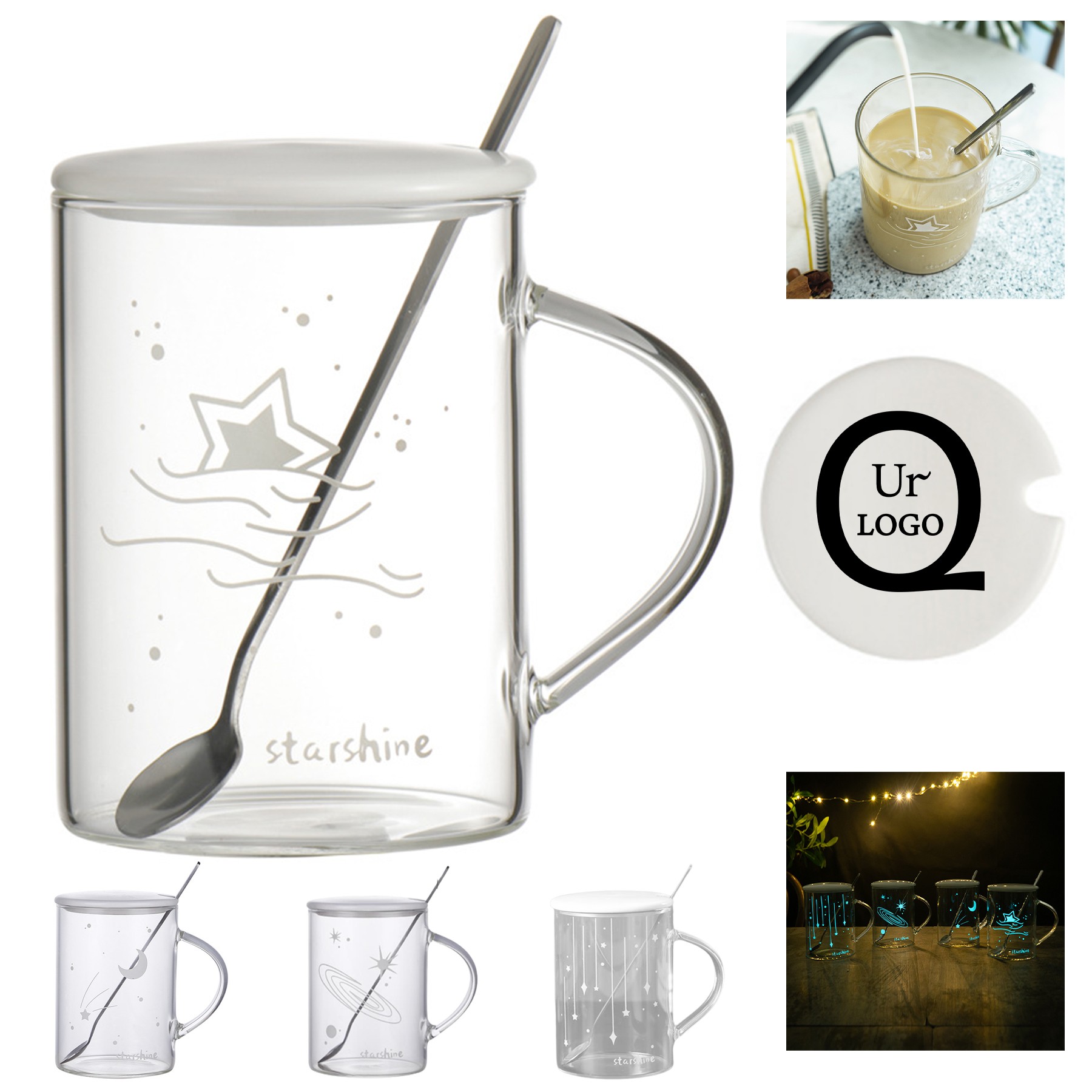 16.9Oz Transparent Glass Luminous Cup