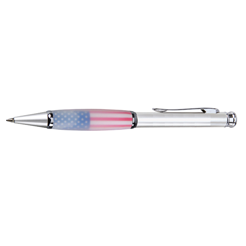Boreas-I US Flag Frosted White Metal Pen, Ballpoint pen (Cross Style Refill) 6