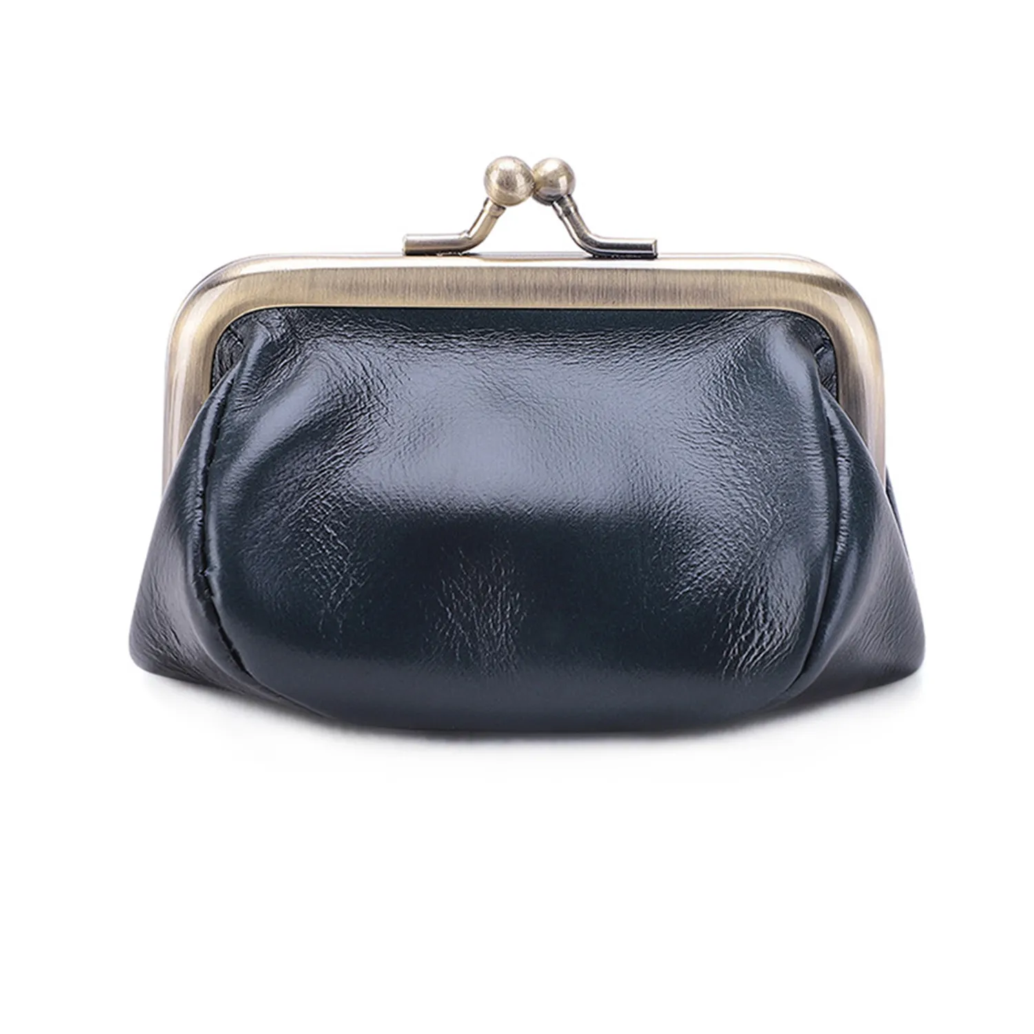 Leather Kiss Lock Coin Purse Wallet 5