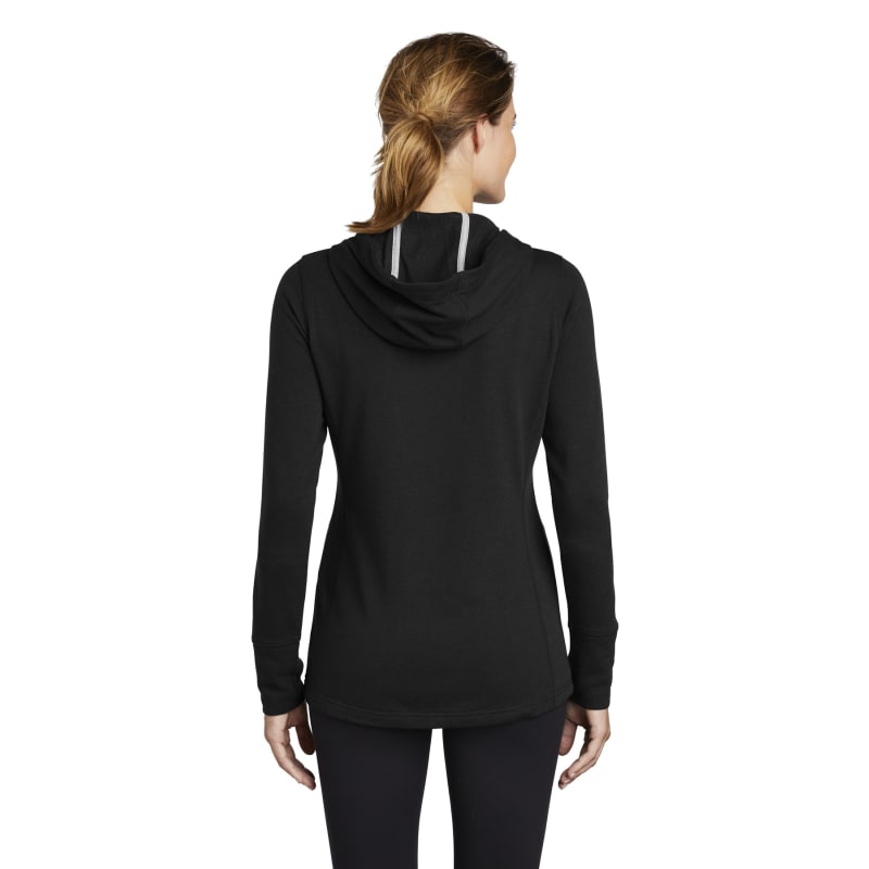 Sport-Tek Women's PosiCharge Tri-Blend Wicking Fleece Hooded Pullover. 3