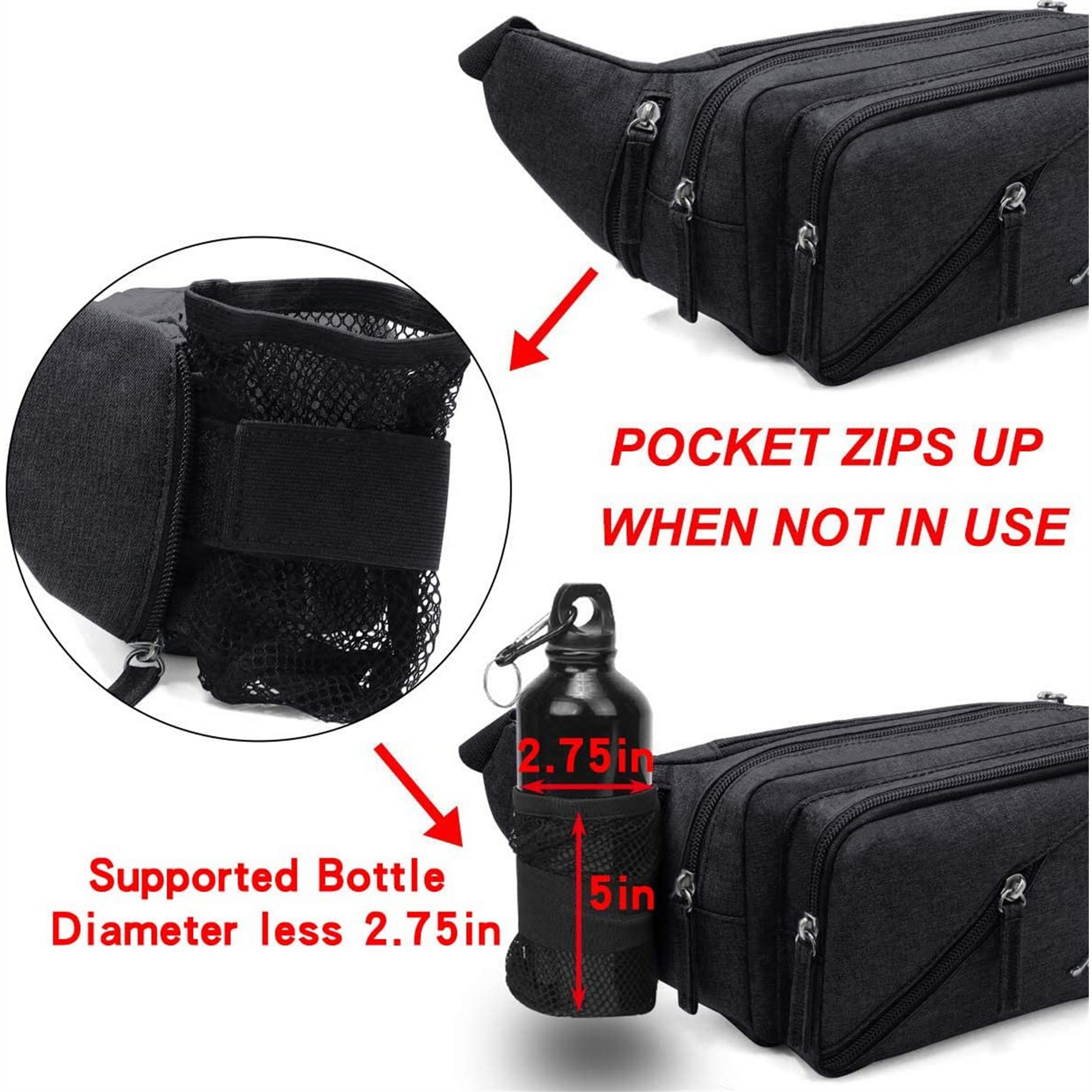 Waist Bag Pack With Water Bottle Holder 5