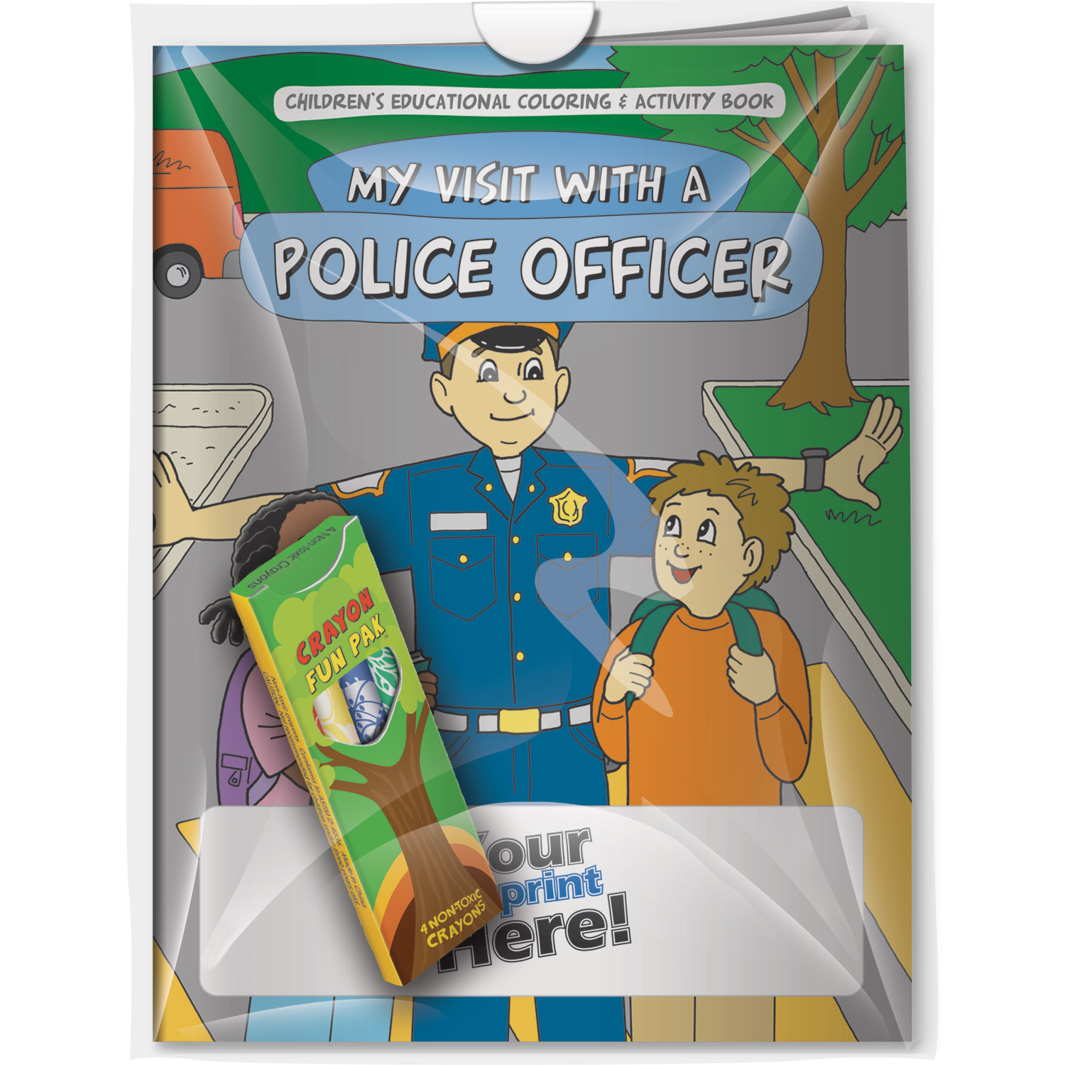 Combo Pack - CB1006 Coloring Book & 4-Pack of Crayons in a Poly Bag 4