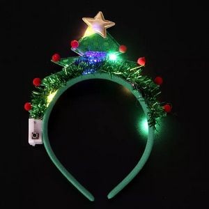 Christmas Tree Headband With Lights 1