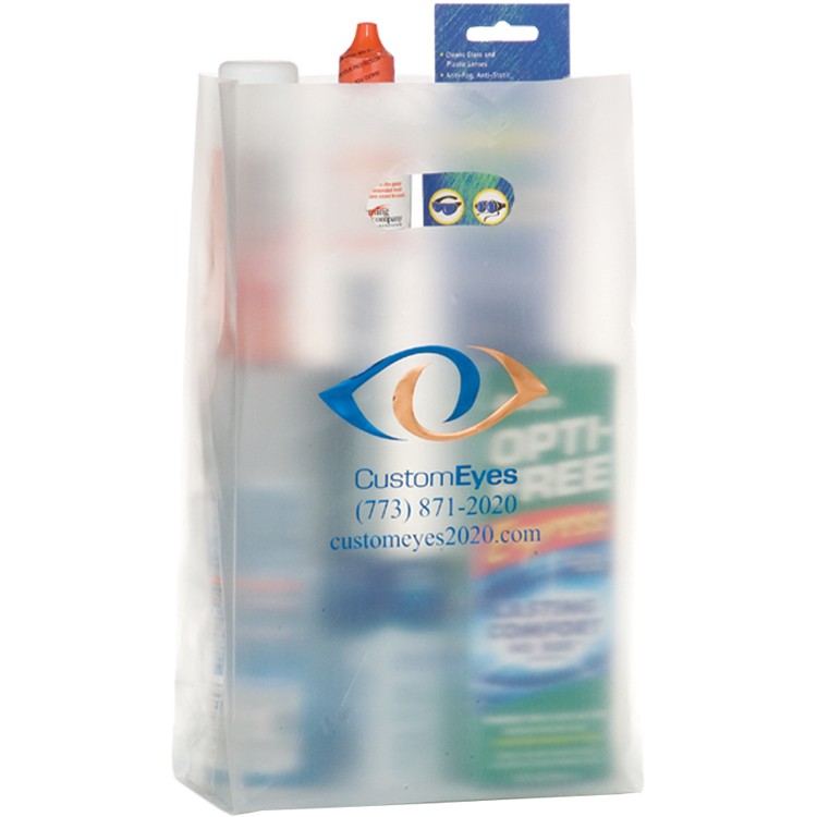 Clear HDPE Frosted Die Cut Tote 1