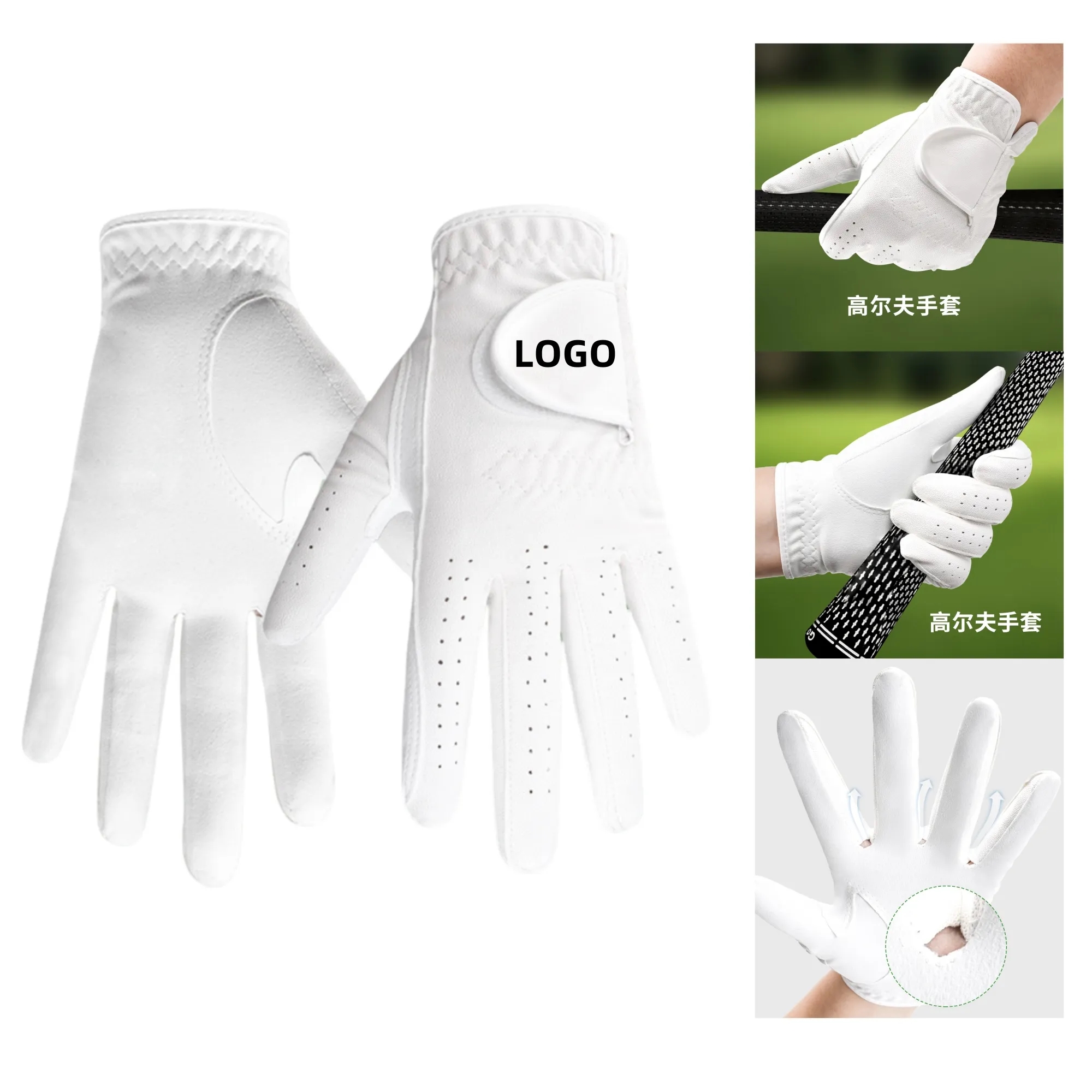 Suede Breathable Golf Sports Protective Gloves 2