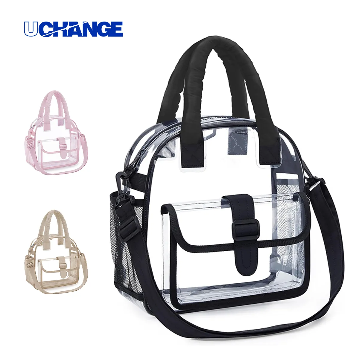11" x 11" x 5" Clear Stadium Tote With Shoulder Strap 1
