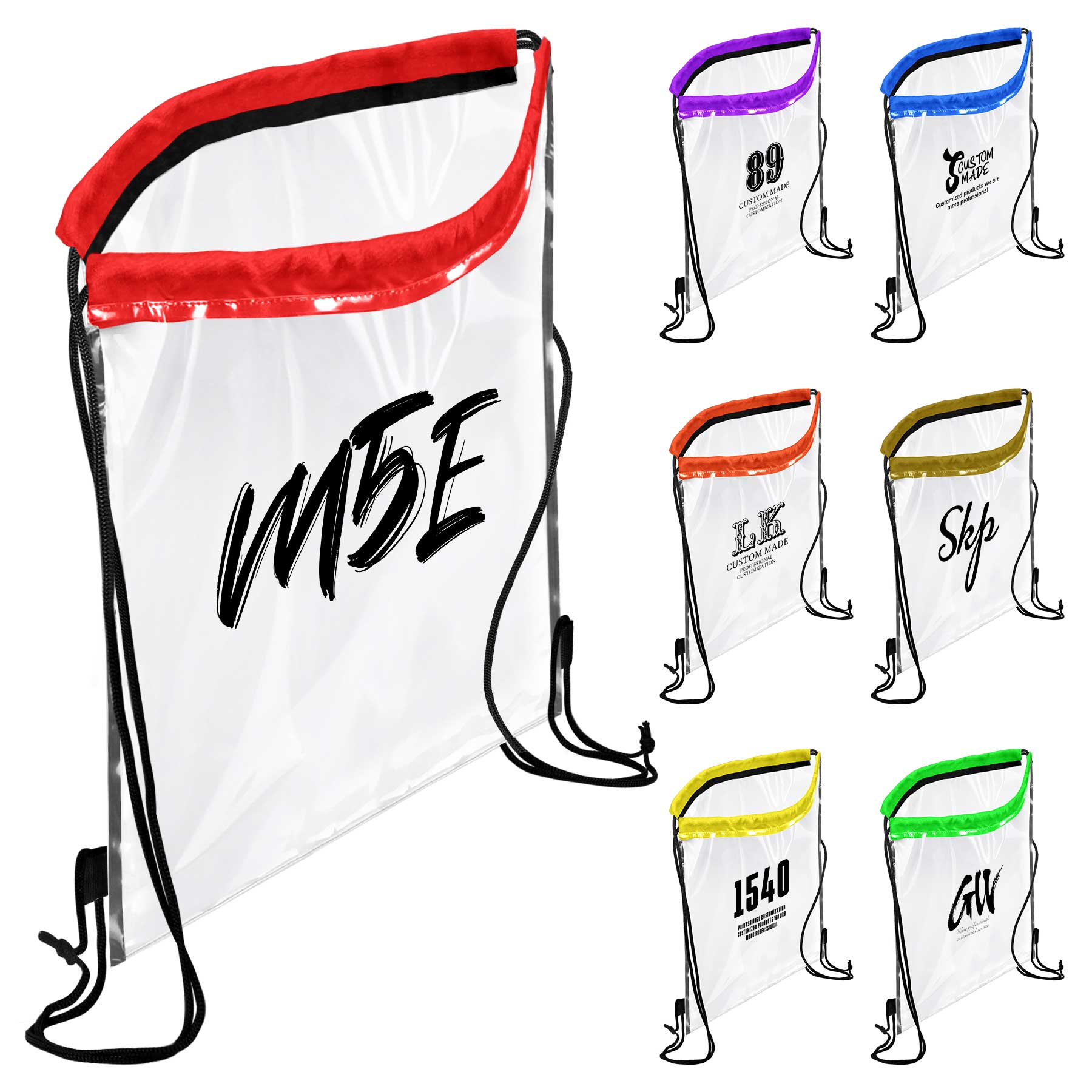 Transparent PVC Drawstring Backpack 1
