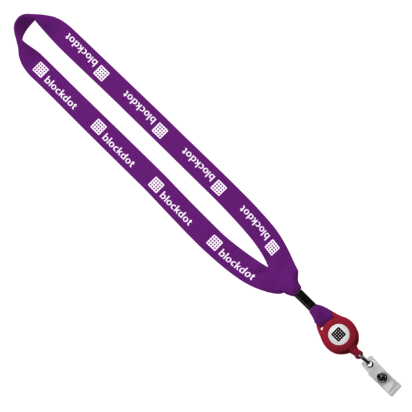 3/4" Cotton Lanyard with Metal Crimp & Retractable Badge Reel 174